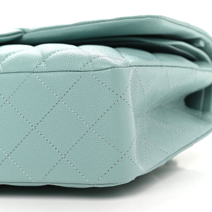Chanel Caviar Quilted Medium Double Flap Light Blue 9 of 10
