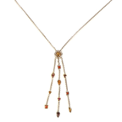 David Yurman Sterling Silver 18K Yellow Gold Citrine Garnet Tourmaline Peridot Confetti Necklace 1 of 4