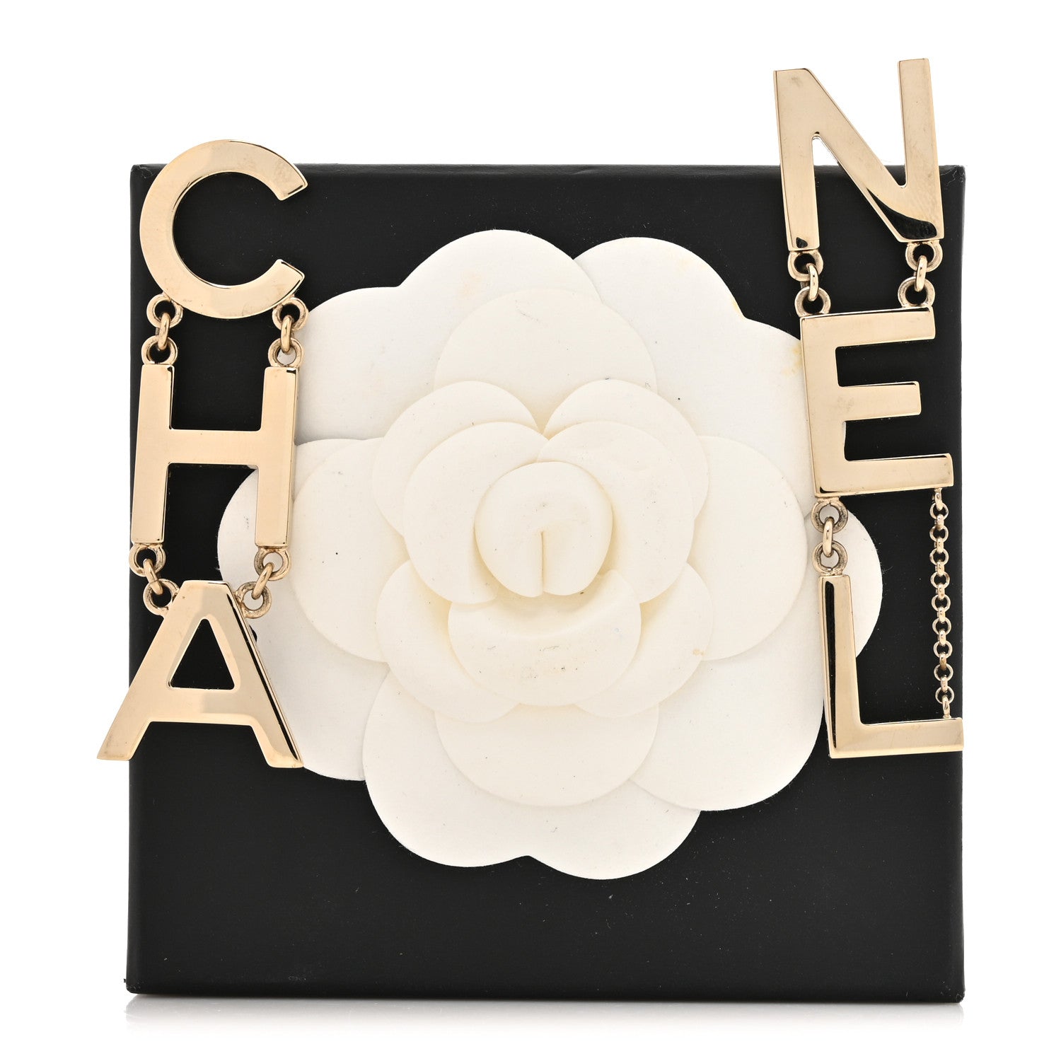Chanel Metal Cha-Nel Logo Drop Earrings Gold 7 of 7
