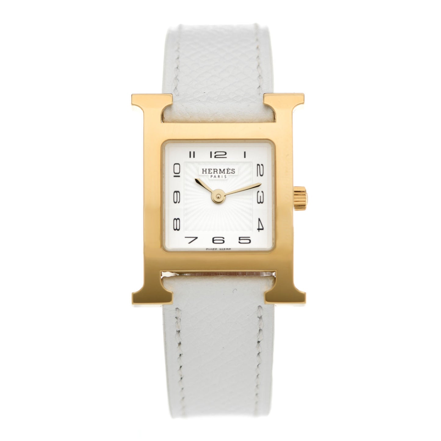 Stainless Steel Epsom 21mm Heure H Hour Quartz Watch Blanc