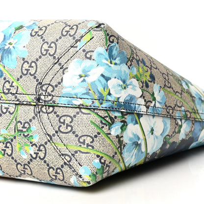Gucci GG Supreme Monogram Blooms Medium Reversible Tote Beige Blue Navy 9 of 17