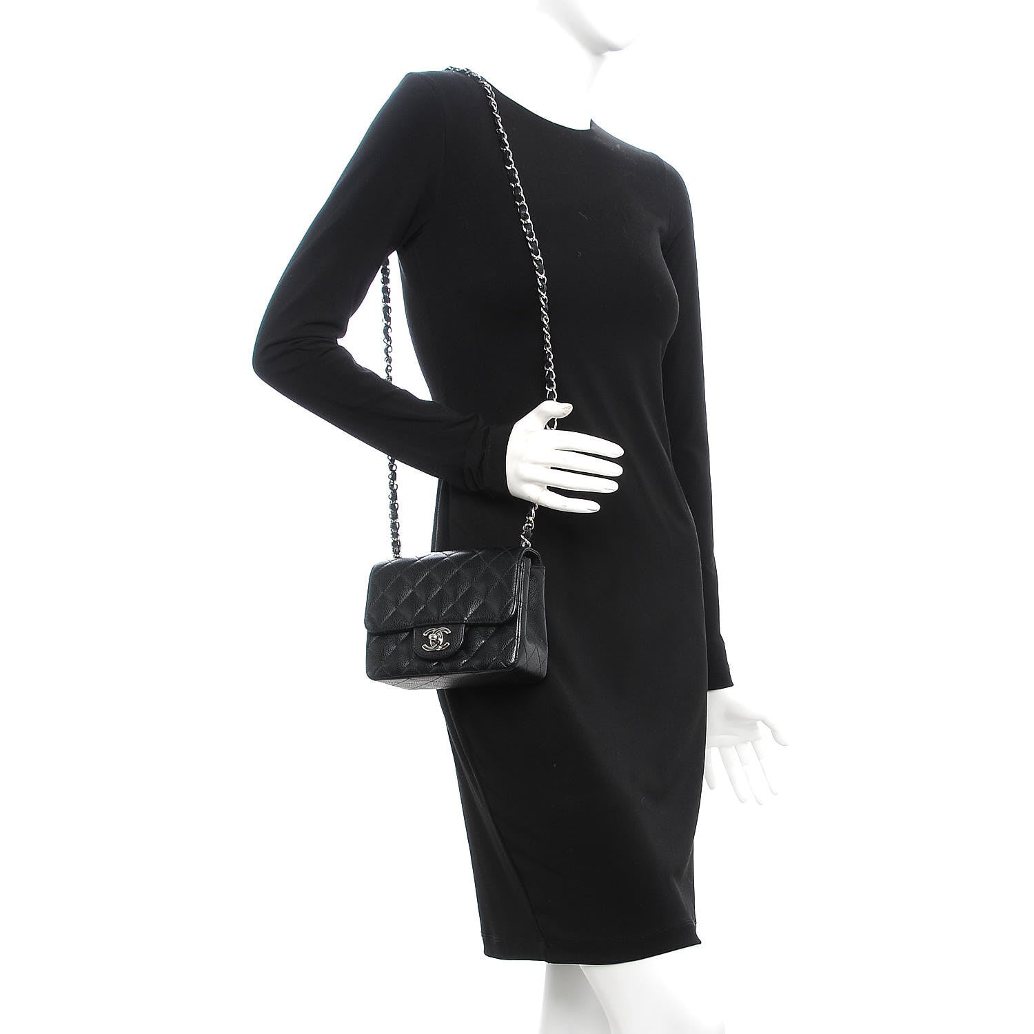 Chanel Caviar Quilted Mini Square Flap Black 2 of 7