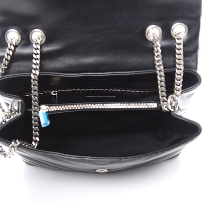 Saint Laurent Calfskin Y Quilted Monogram Medium Loulou Chain Satchel Black 5 of 9