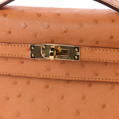 Hermes Ostrich Kelly Pochette Abricot 8 of 9