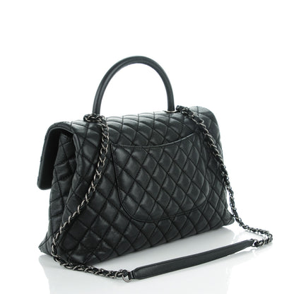 Chanel Caviar Quilted Medium Coco Handle Flap Black 3 of 8
