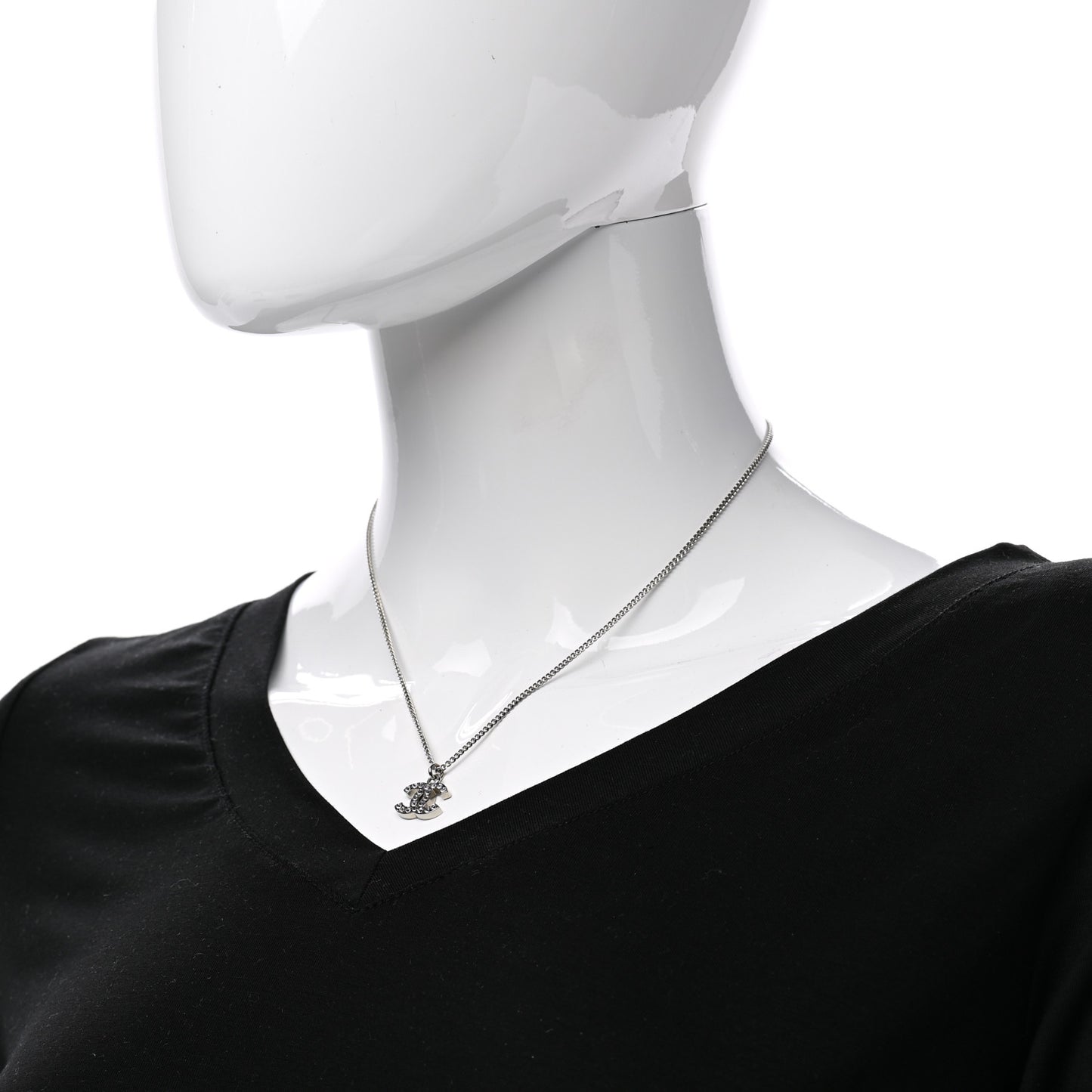 Crystal Timeless CC Necklace Silver