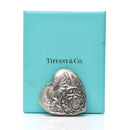 Tiffany Sterling Silver Large Ziegfeld Daisy Heart Locket Pendant 4 of 4