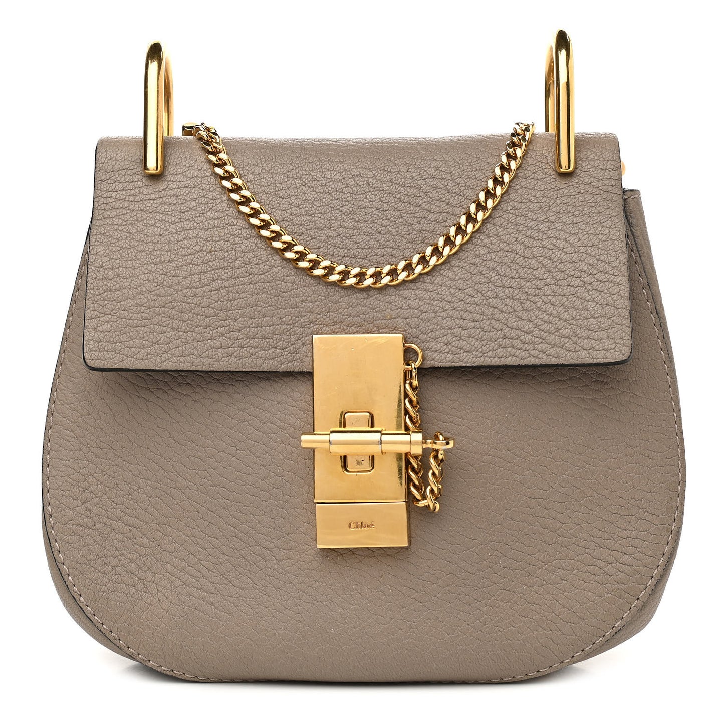 Grained Lambskin Mini Drew Shoulder Bag Motty Grey