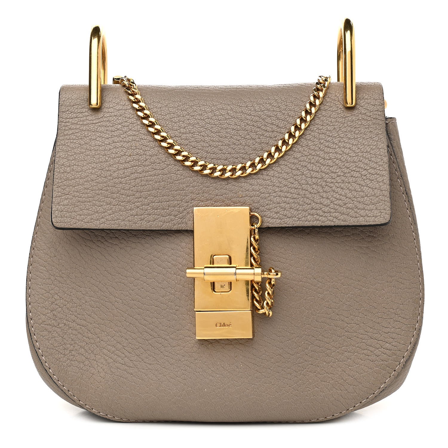 Chloe Grained Lambskin Mini Drew Shoulder Bag Motty Grey 1 of 10