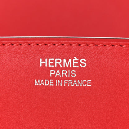 Hermes Swift Twill H Fray Fray Birkin 35 Rouge de Coeur Ecru 6 of 10