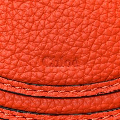 Chloe Raffia Calfskin Marcie Basket Small Marcie Round Crossbody Bag Orange Fizz 6 of 7