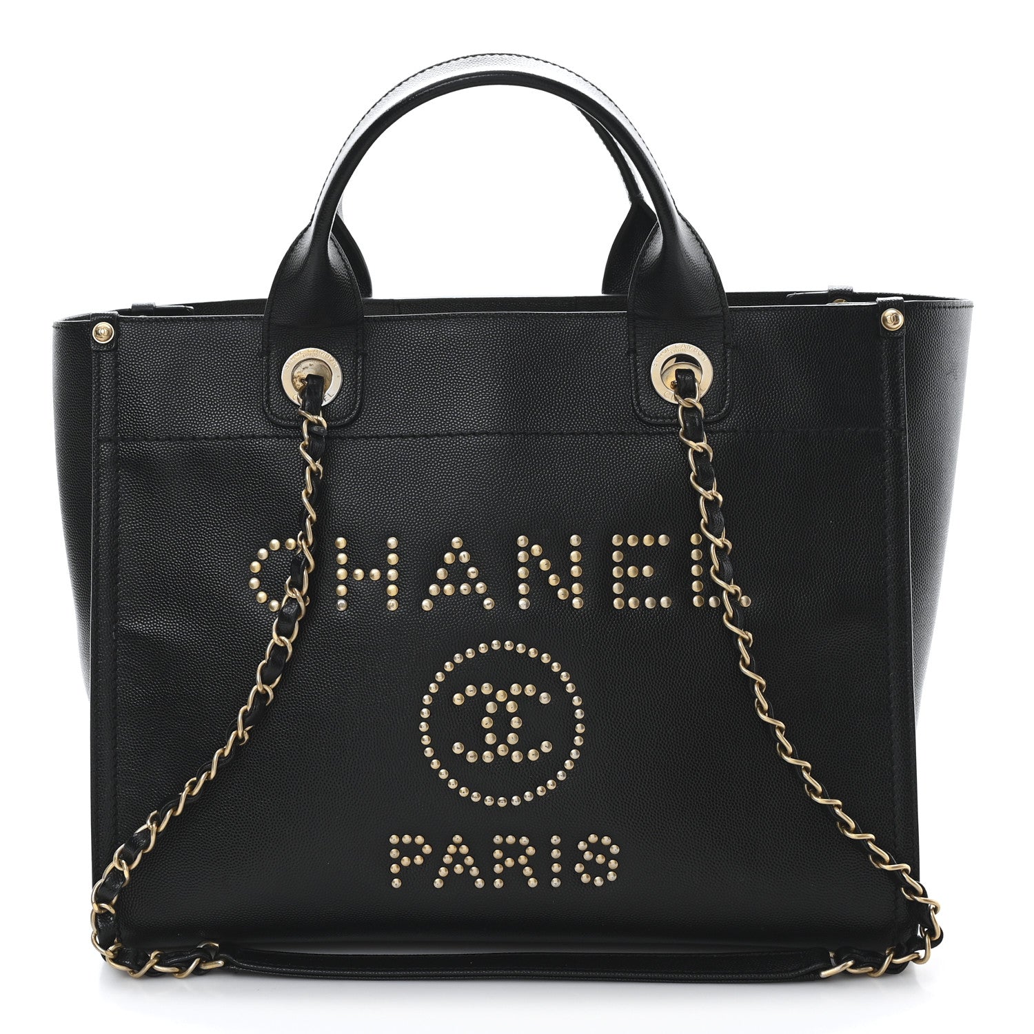 Chanel Caviar Small Studded Deauville Tote Black 1 of 11