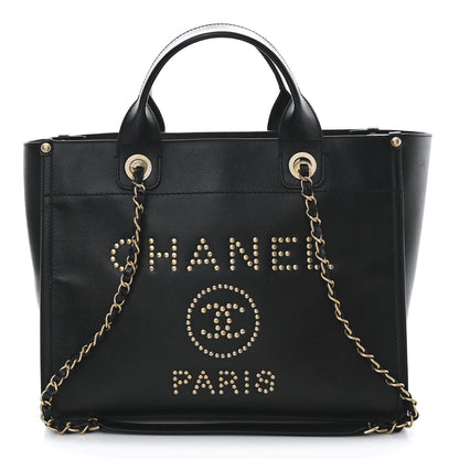 Chanel Caviar Small Studded Deauville Tote Black 1 of 11