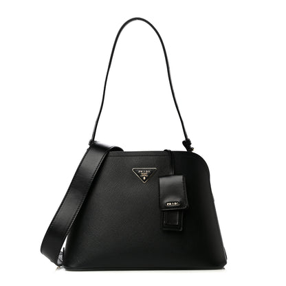 Prada Saffiano Cuir Small Matinee Tote Black 1 of 9