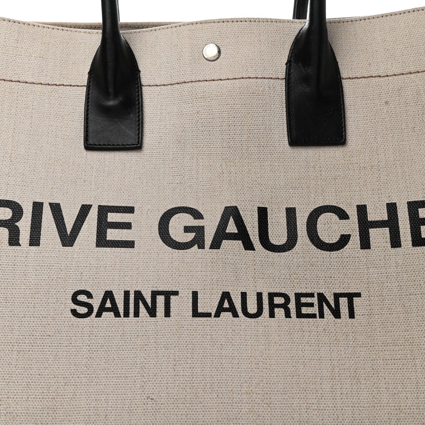 Linen Calfskin Rive Gauche Tote Optic White