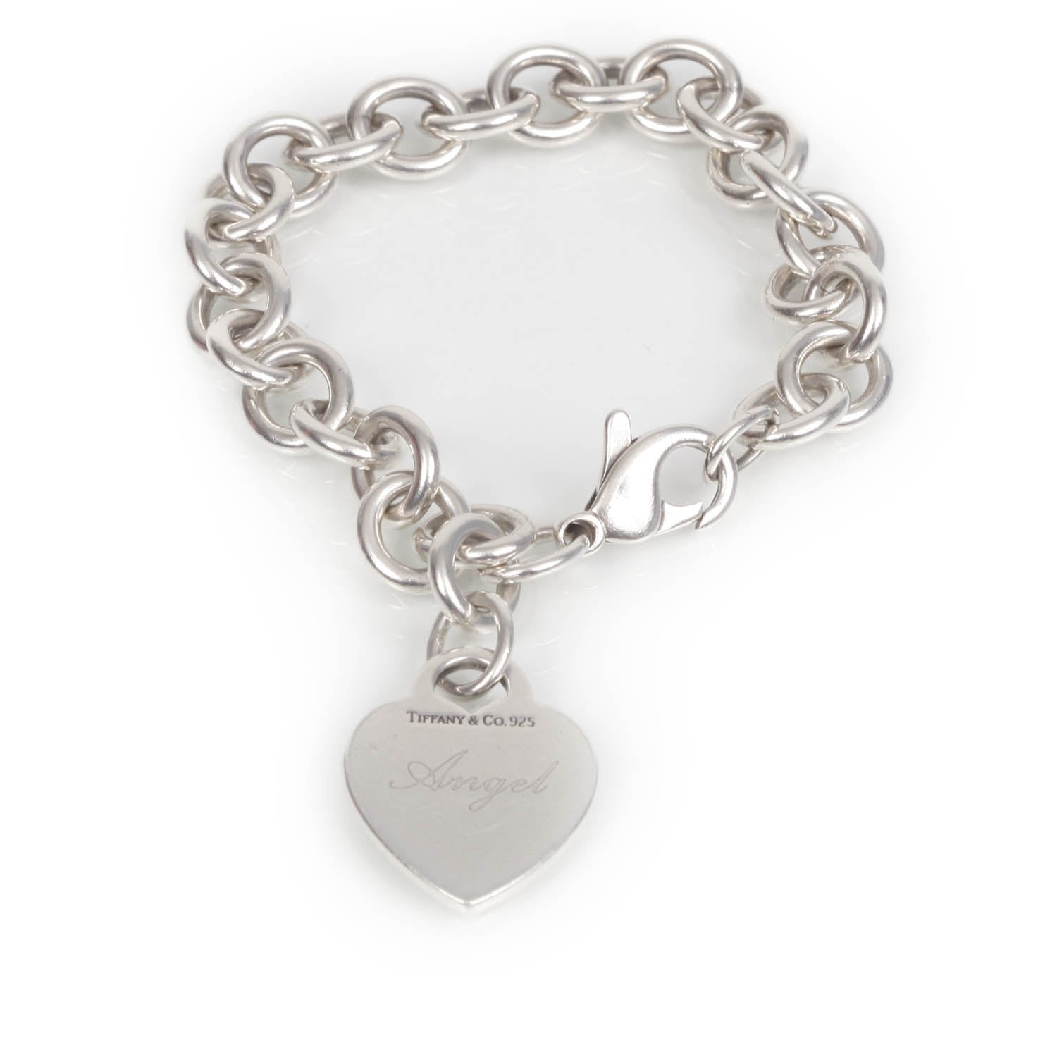 Tiffany Sterling Silver Heart Tag Charm Bracelet 1 of 5