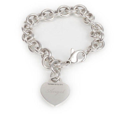 Tiffany Sterling Silver Heart Tag Charm Bracelet 1 of 5