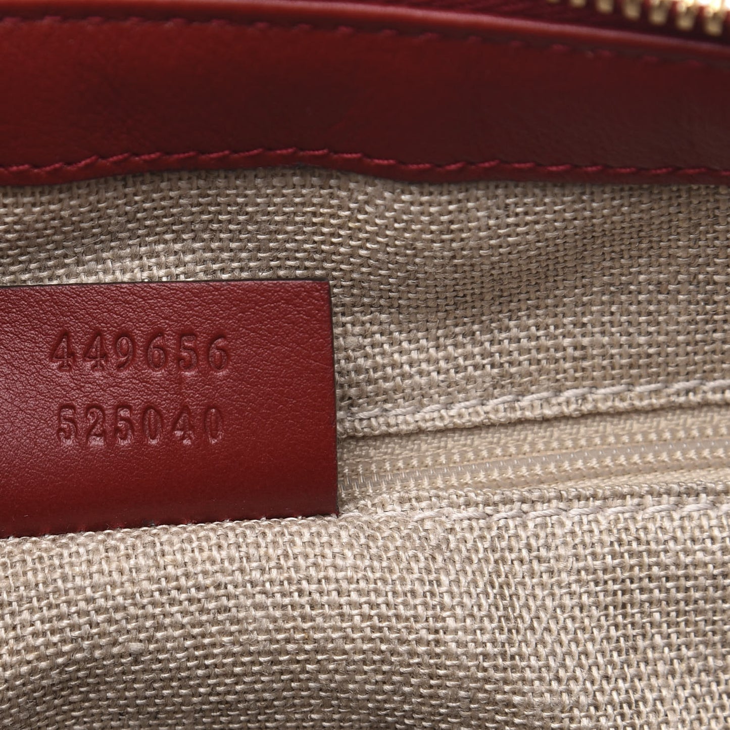 Soft Microguccissima Small Zippered Satchel Rosso