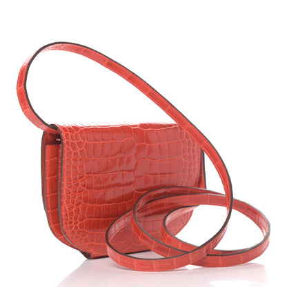 Hermes Shiny Alligator Mini Convoyeur Orange Poppy 2 of 4