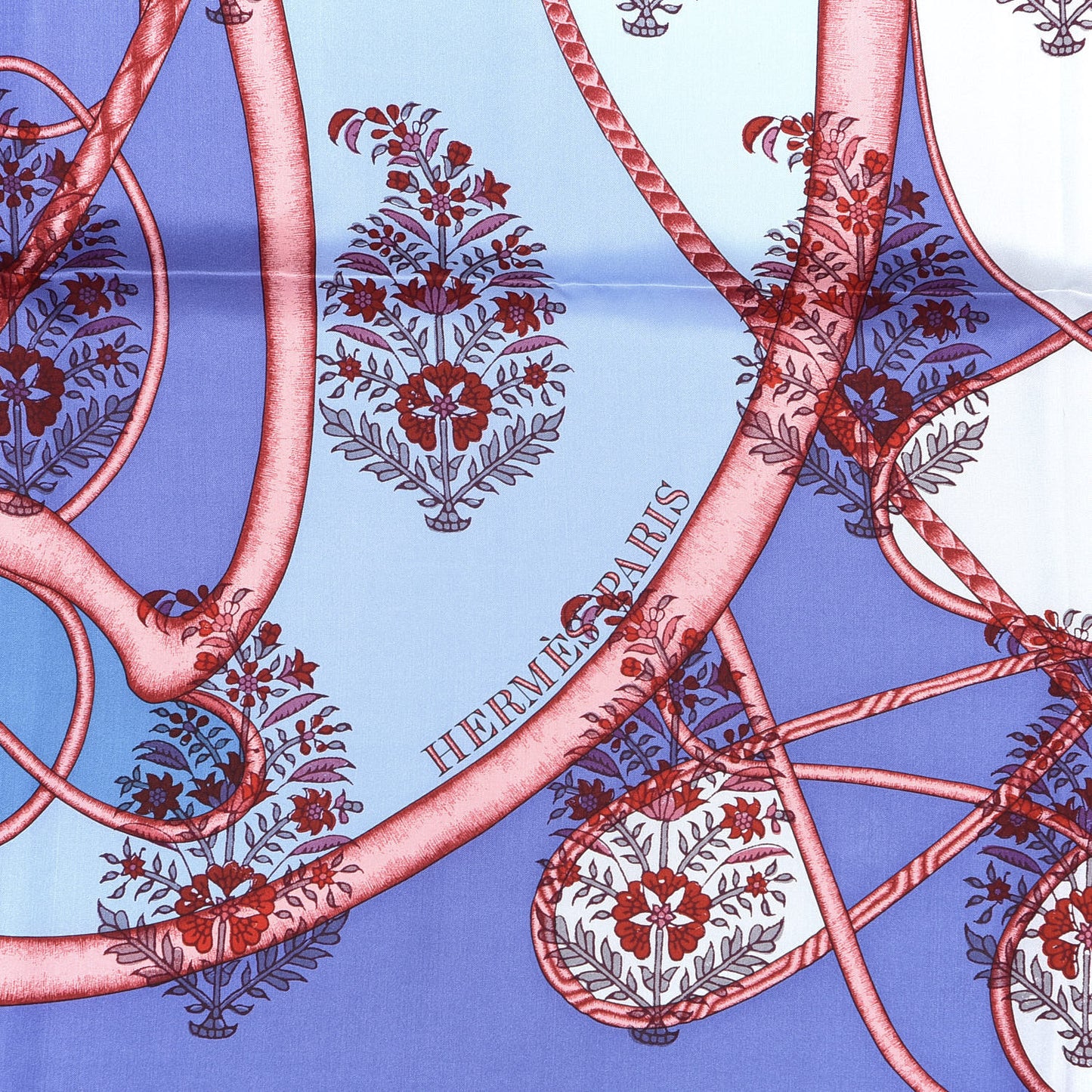 Silk Coup de Fouet Scarf 140 Bleu Rose Gris