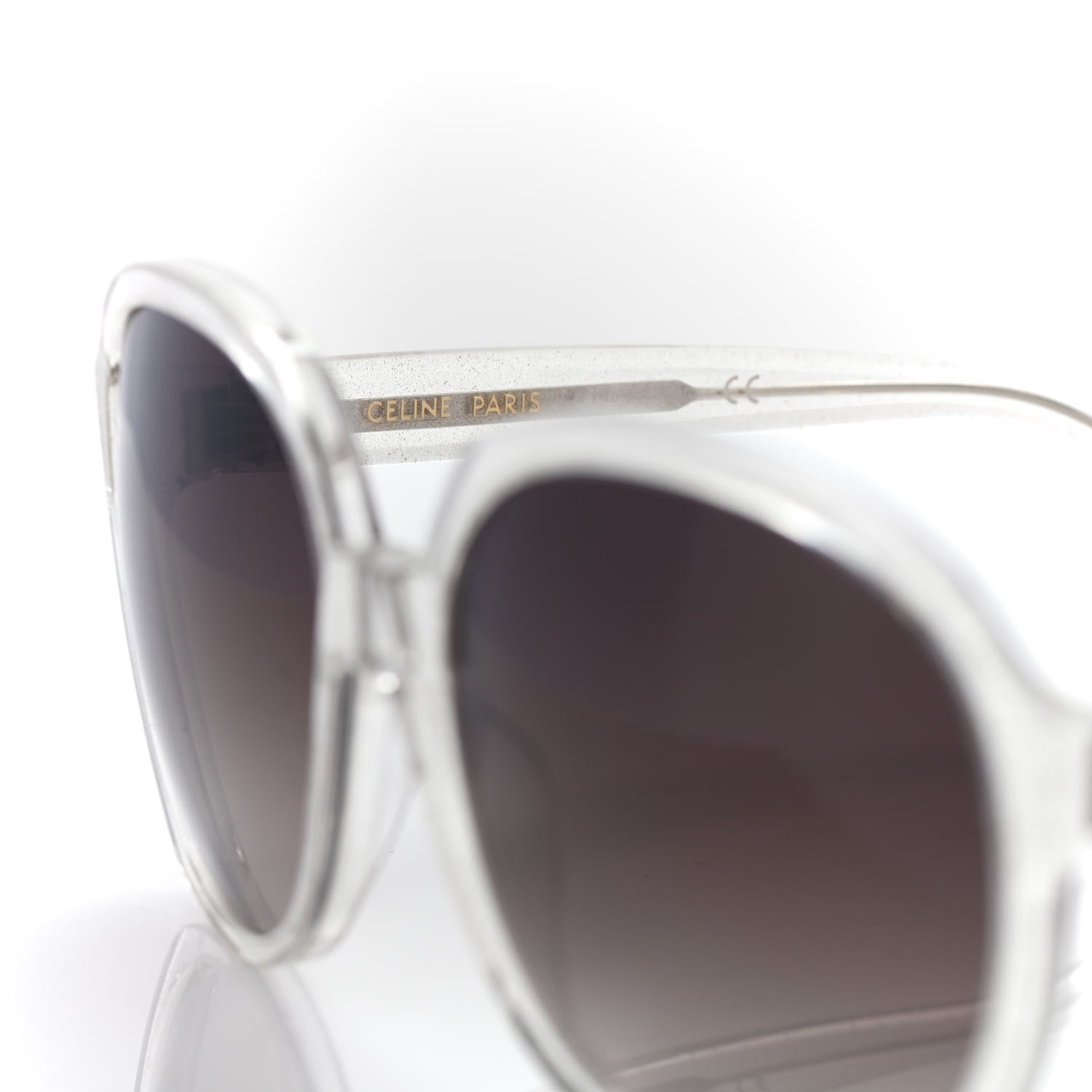 Celine Acetate Glitter Round Sunglasses CL 40147I Clear 5 of 6