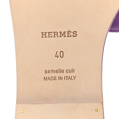Hermes Ostrich Oran Sandals 40 Violet 7 of 8
