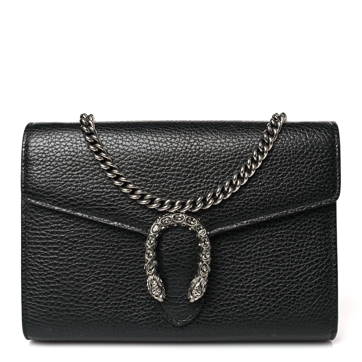 Calfskin Mini Dionysus Chain Wallet Black