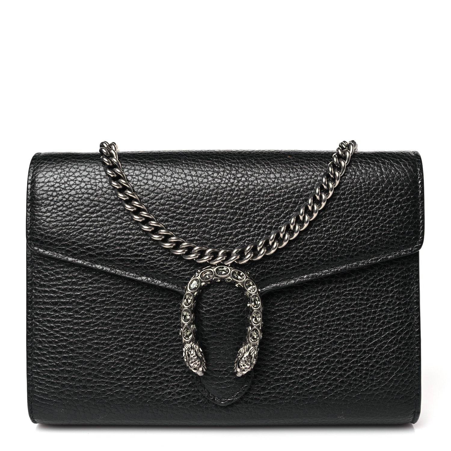 Gucci Calfskin Mini Dionysus Chain Wallet Black 1 of 9