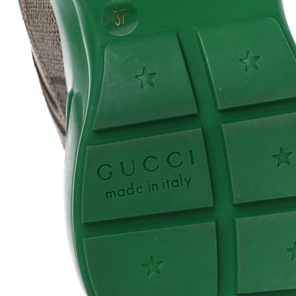 Gucci Maxi GG Supreme Monogram Gucci 100 Womens Rhyton Sneakers 37 Beige Ebony Green 6 of 8