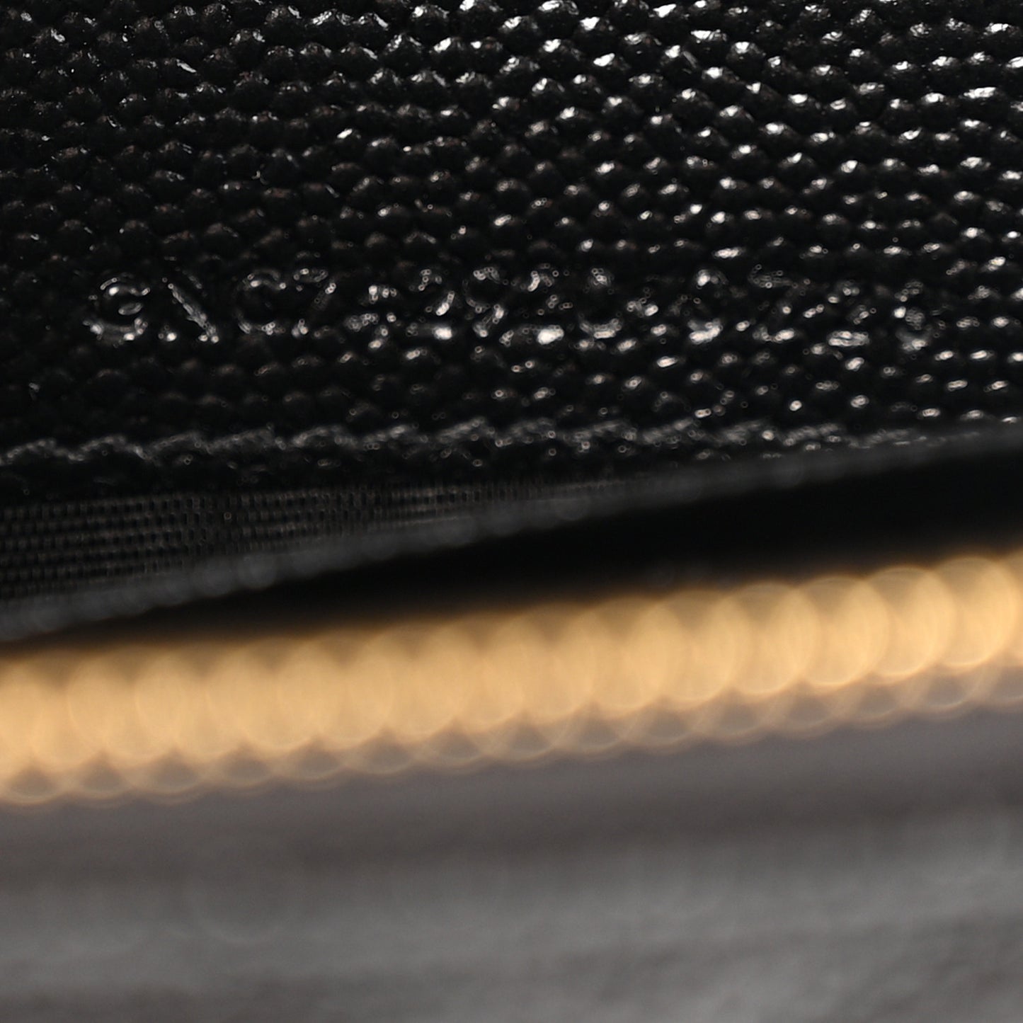 Grain De Poudre Matelasse Chevron Monogram Envelope Chain Wallet Black