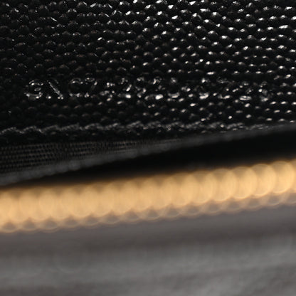 Saint Laurent Grain De Poudre Matelasse Chevron Monogram Envelope Chain Wallet Black 7 of 14
