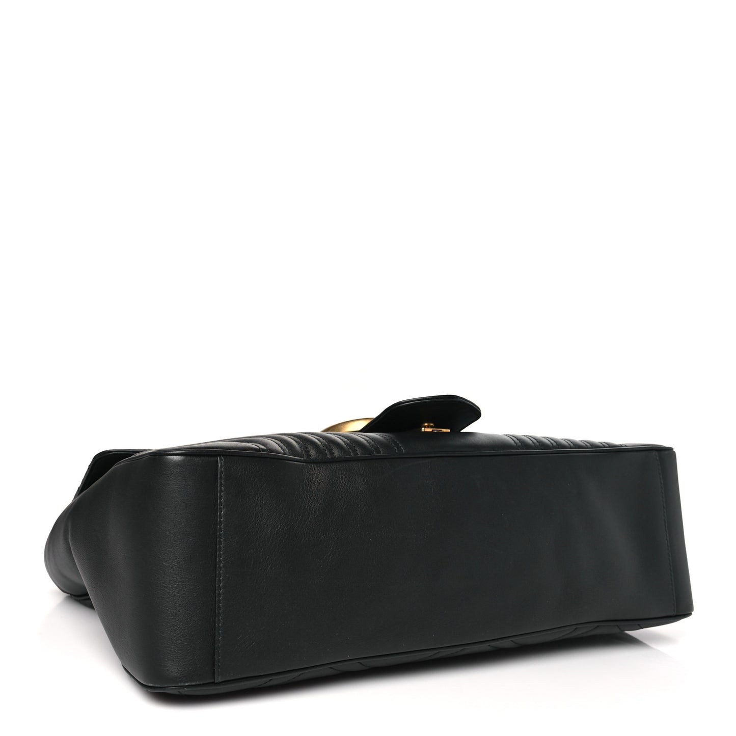Calfskin Matelasse Maxi GG Marmont Top Handle Shoulder Bag Black