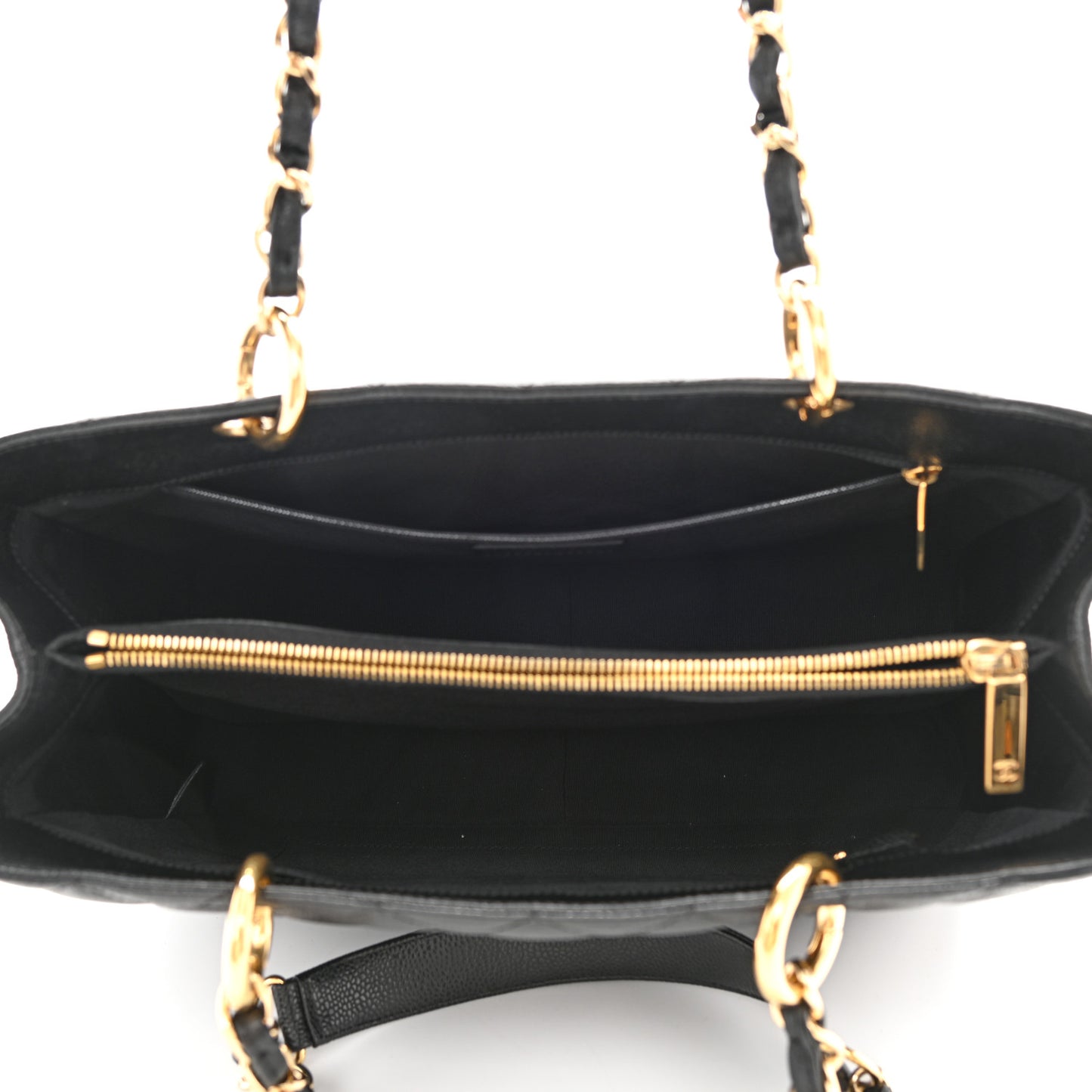 Caviar Quilted Grand Shopping Tote GST Black