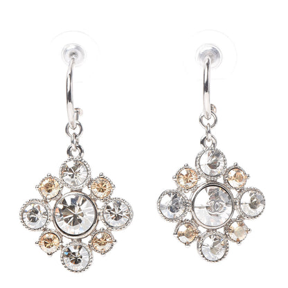 Chanel Crystal CC Dangle Earrings Silver 1 of 6