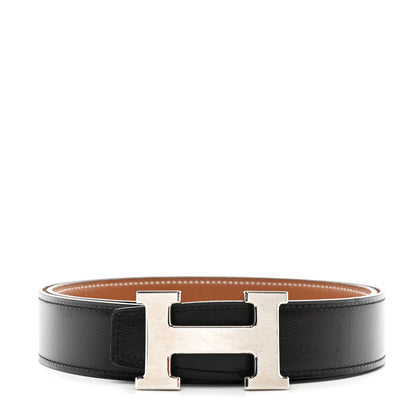 Hermes Box Togo 32mm H Belt 85 34 Black Gold 1 of 6