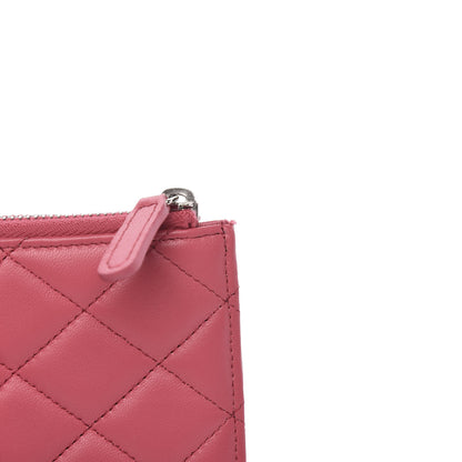 Chanel Lambskin Quilted Classic Flat Wallet Pouch Pink 8 of 9