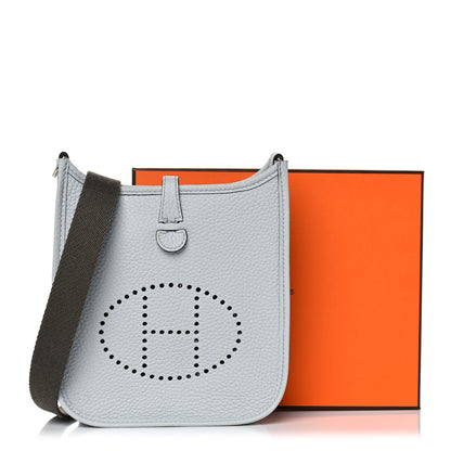 Hermes Taurillon Clemence Amazone Evelyne TPM Bleu Pale Etain 10 of 10