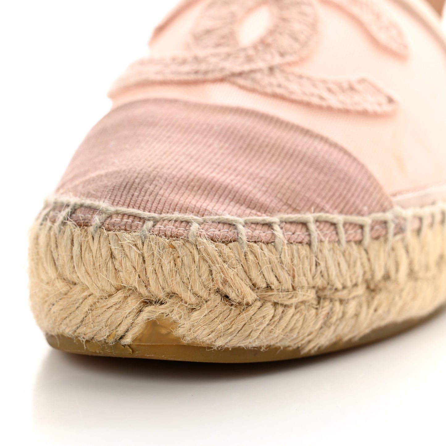 Mesh Grosgrain CC Espadrilles 36 Pink