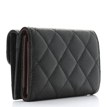 Chanel Caviar Quilted Double Flap Wallet Black 3 of 9