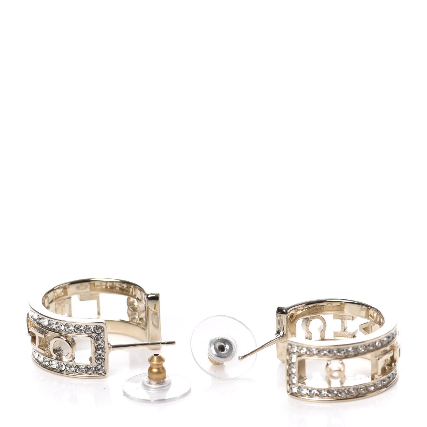 Metal Crystal Bow-tiful CC Hoop Earrings Gold