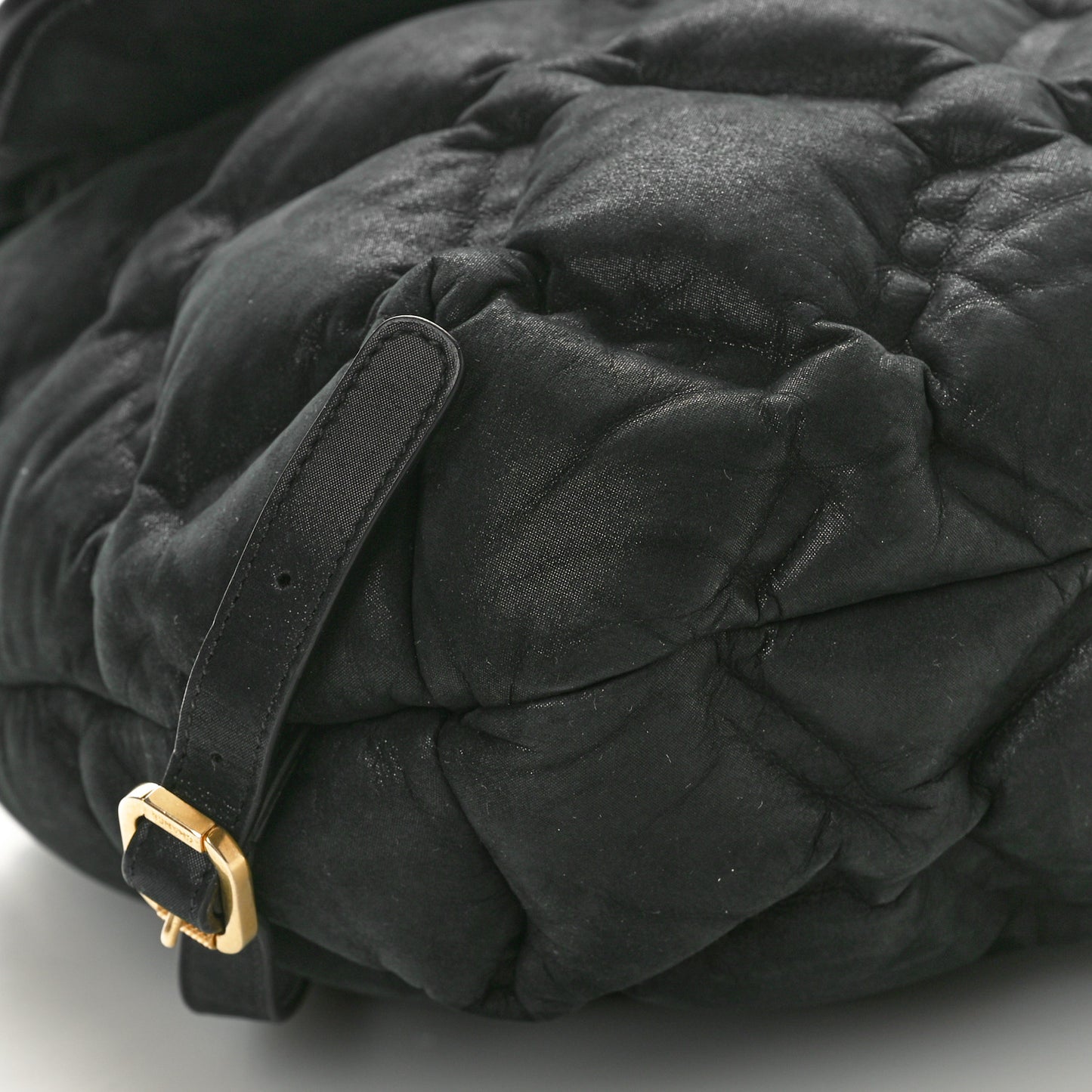 Iridescent Calfskin Quilted Chesterfield Backpack Black