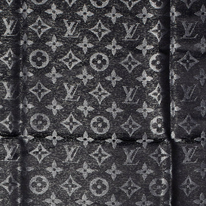 Louis Vuitton Silk Lurex Wool Monogram Shine Shawl Black 1 of 4