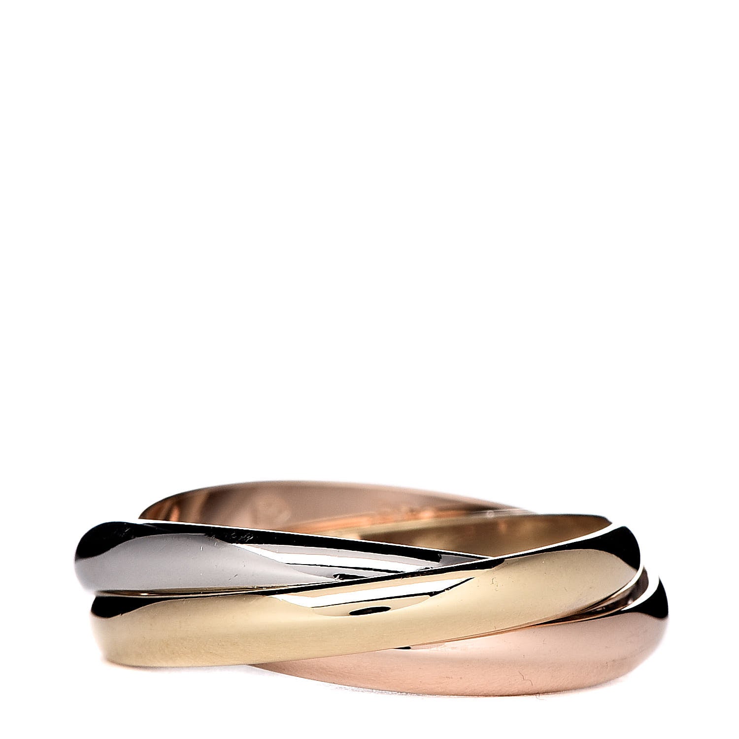 Cartier 18K Pink Yellow White Gold Small Trinity Ring 53 6.25 3 of 4