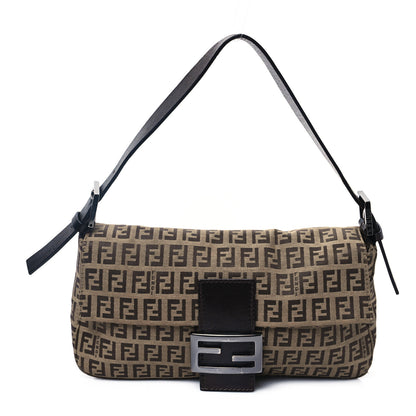 Fendi Zucchino Baguette Toro Mogano Panna 1 of 10