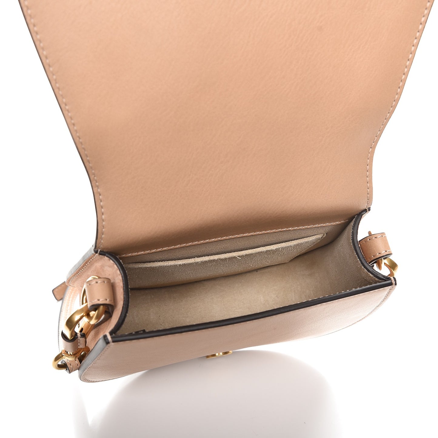 Calfskin Suede Small Nile Bracelet Bag Biscotti Beige