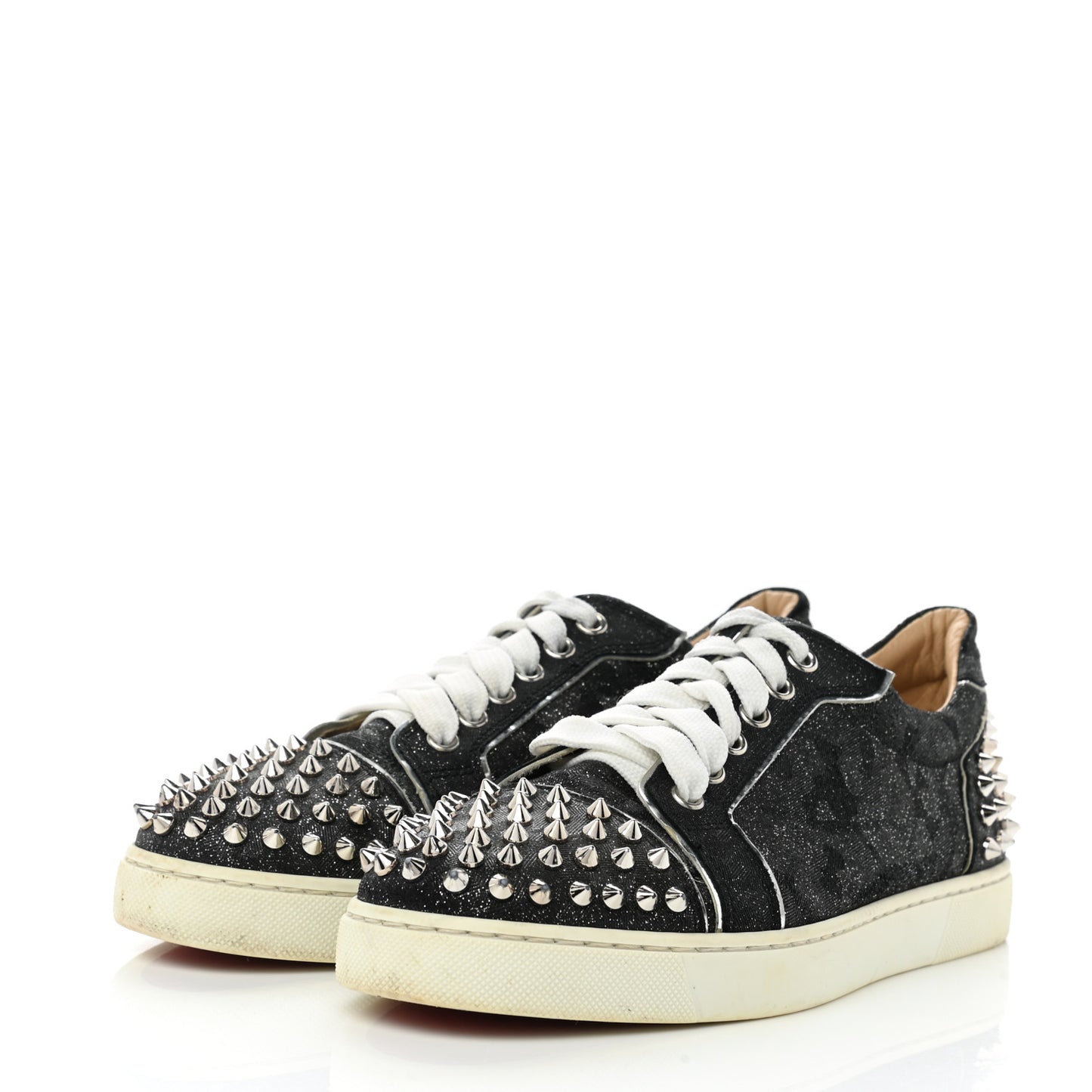 Crosta Womens Vieira Spiked Flat Comete Sneakers 37 Black Silver