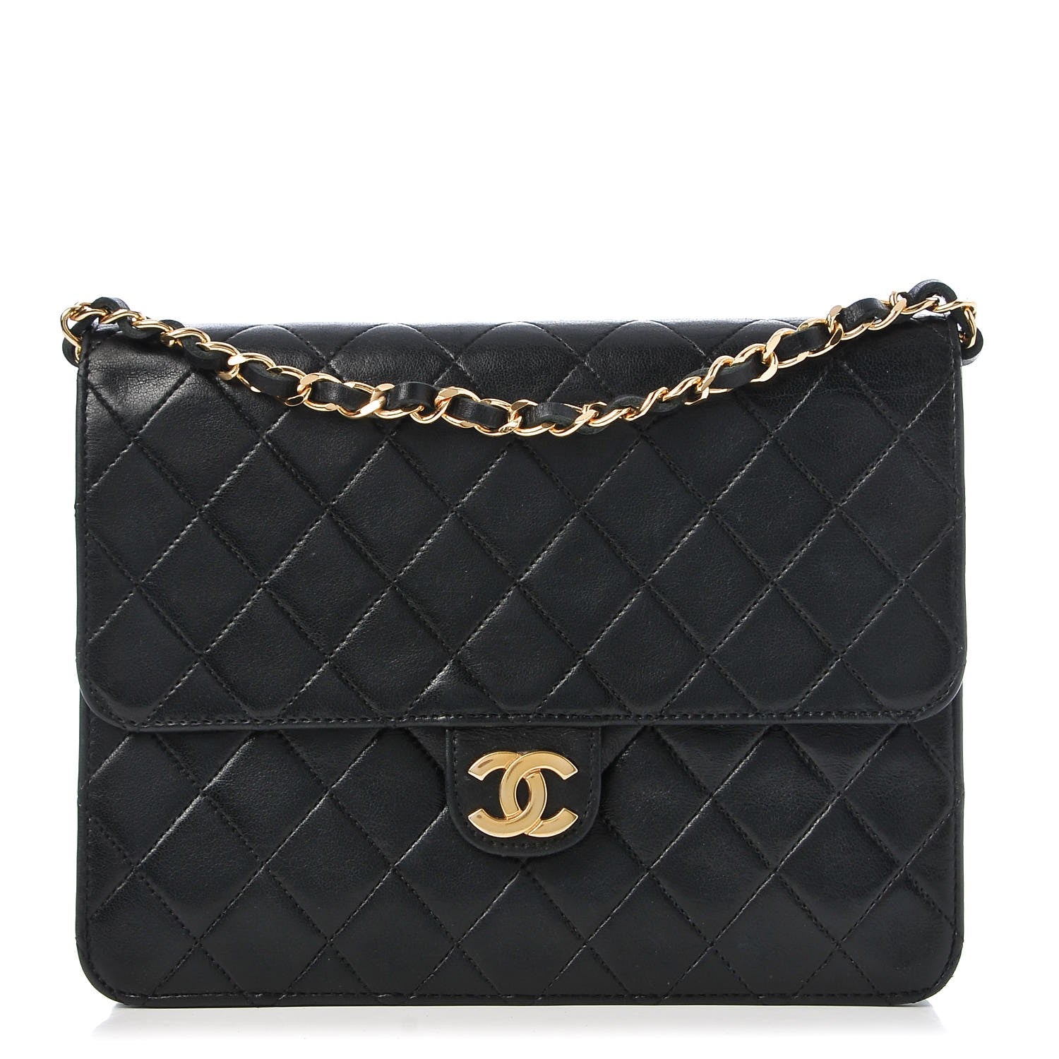 Chanel Lambskin Quilted Small Single Flap Black 1 of 7