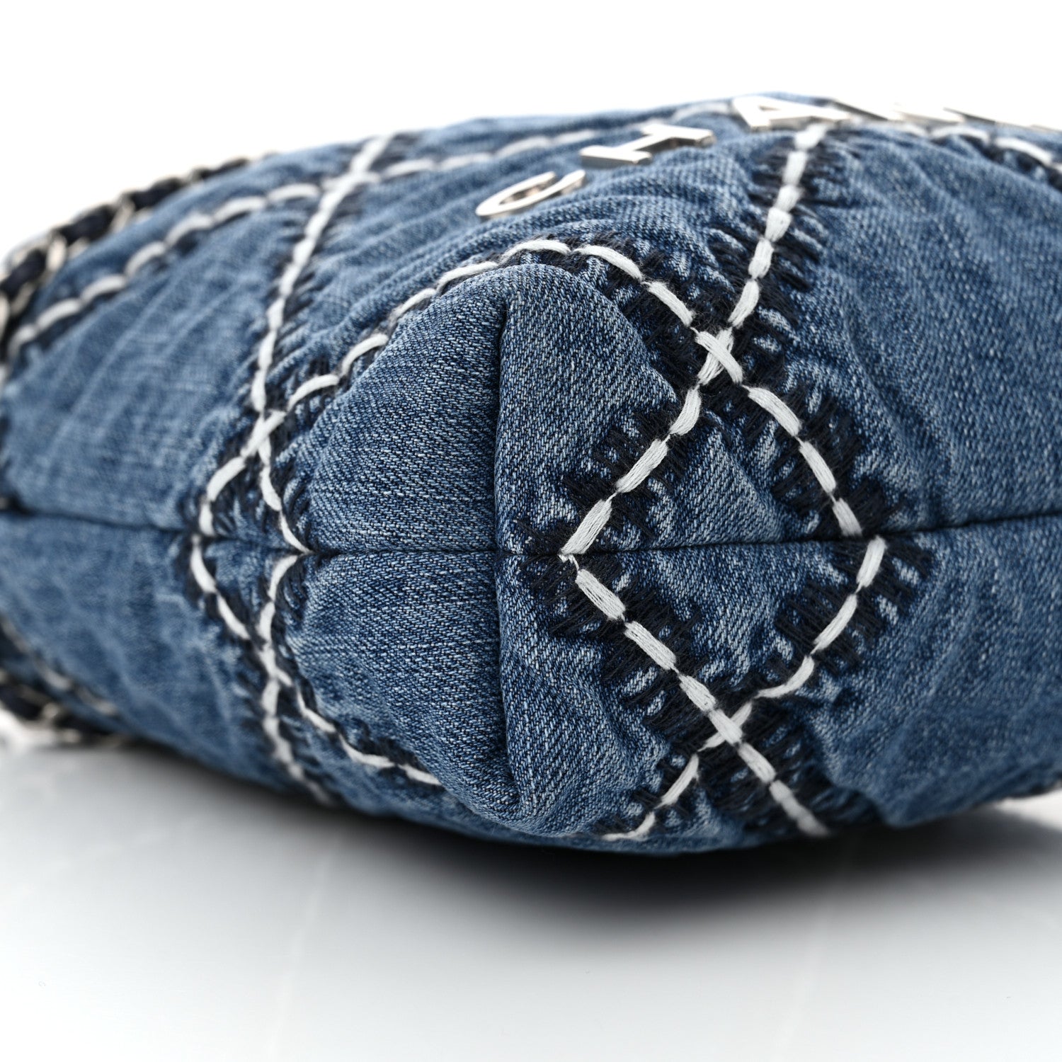 Chanel Denim Stitched Quilted Mini Chanel 22 Blue 9 of 10