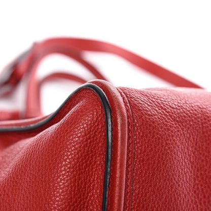 Alexander McQueen Pebbled Calfskin Small Skull Padlock Zip Around Tote Red 10 of 22