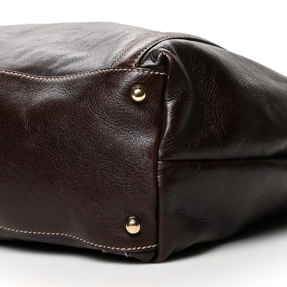 Gucci Calfskin Large Britt Shoulder Bag Dark Brown 10 of 12